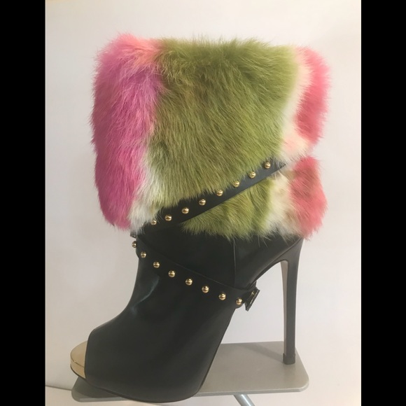 Francesco Sacco boot with multi color fur - Picture 3 of 6